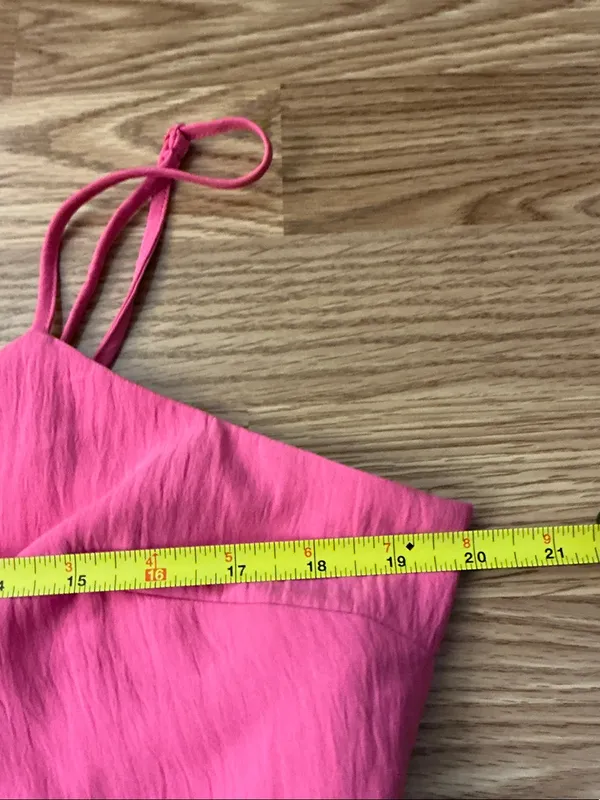A New Day Bright Pink Spaghetti Strap Midi Dress Size XL - Image 3