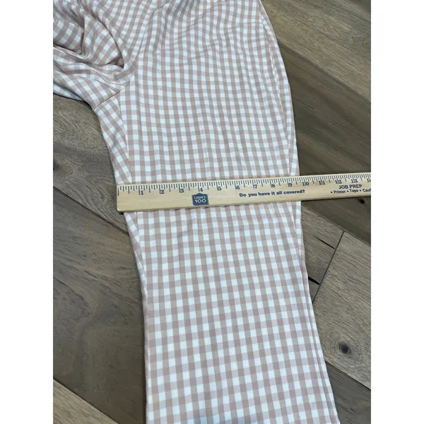Alex Marie Pants Size 4 White Pink Gingham Lightweight Flare Leg Side Zip - Image 8