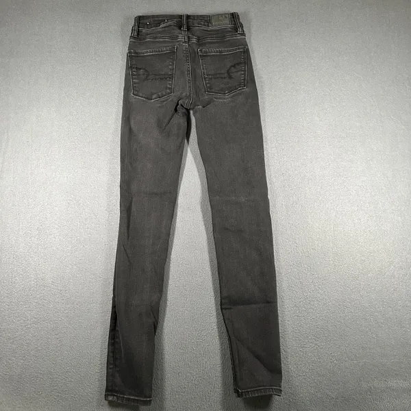 American Eagle Hi-Rise Jeggings Size 00 Regular‎ Black Wash Denim Skinny Jeans - Image 11