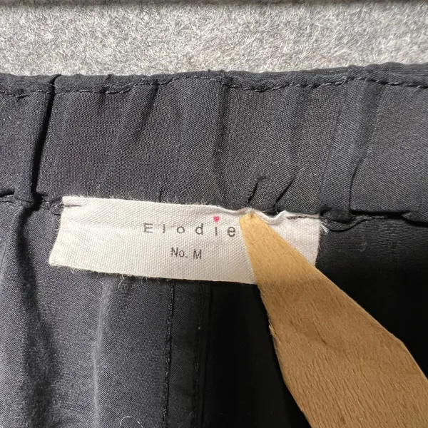 Elodie Black Jogger Pants‎ Elastic Waist Zipper Drawstring Pockets Size M - Image 7