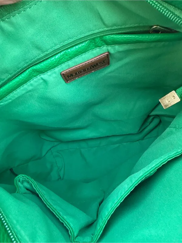 NWOT Montana West Kelly Green Large Hobo Shoulder Bag Matching Wallet - Image 7
