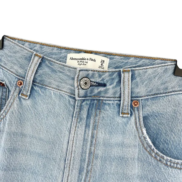 Abercrombie & Fitch The Wide Leg High Rise Jean Curve Love Size 28/6 Long - Image 6
