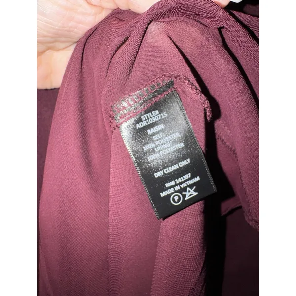 ASTR The Label Purple Chiffon Tie Neck Midi Dress Size Medium - Image 10