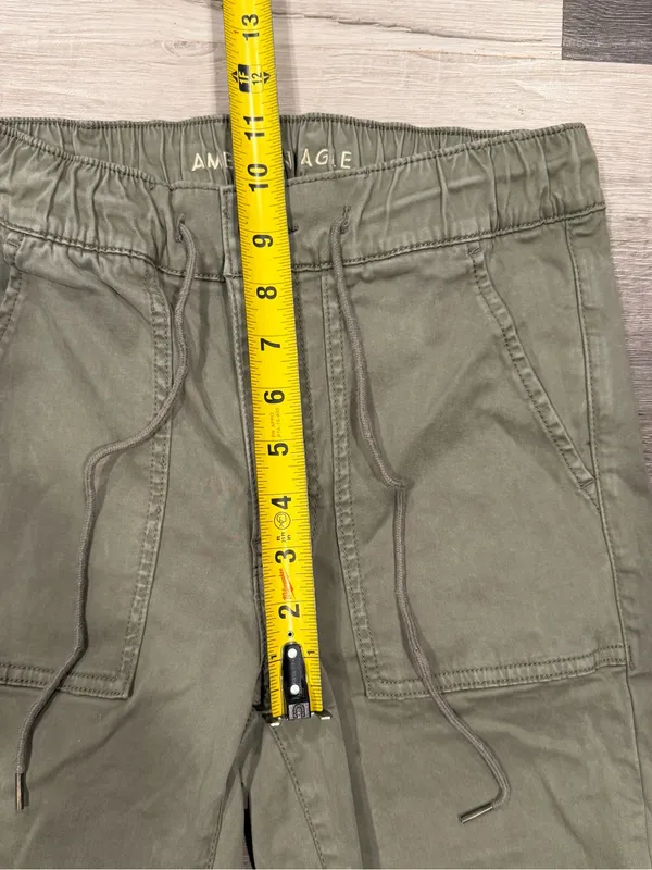 American Eagle Jogger Pants Womens 6 Olive Green Utility Stretch Drawstring - Image 7