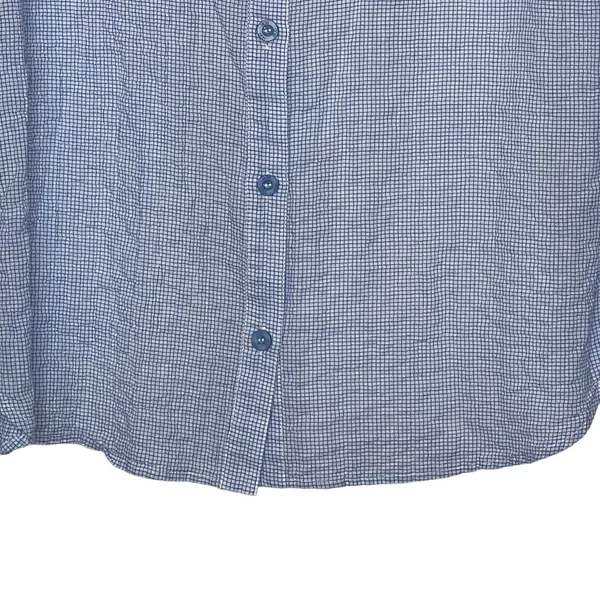 UGG Button Up Shirt‎ Size XS Blue Check White Back Stretch Roll Tab Sleeves - Image 4