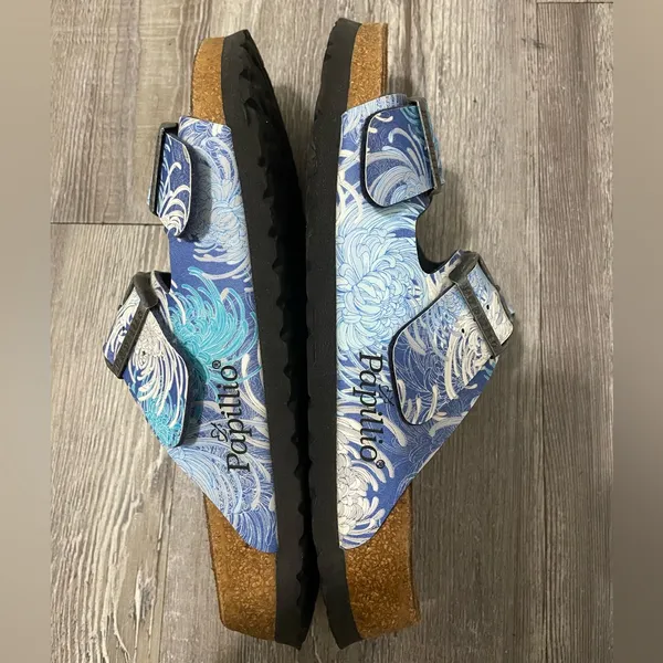 Papillio Birkenstock Stylish Blue Patterned Sandals - Image 6