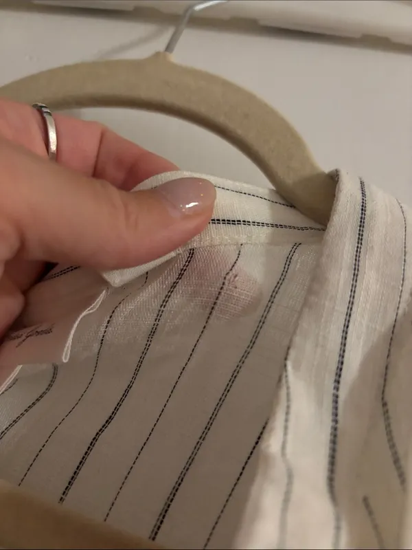 Light Striped Peasant Blouse in Cream and Black - Image 3