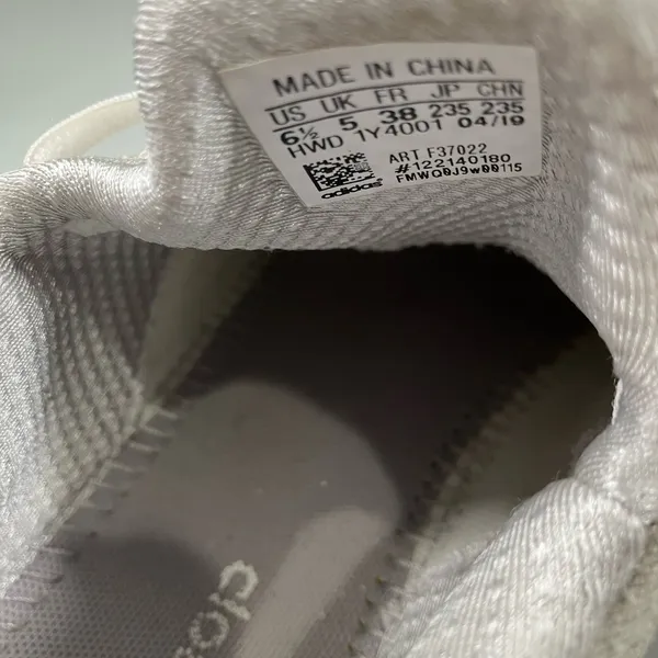 Adidas Asweego women's Grey White Knit Sneakers Size 6.5 - Image 4
