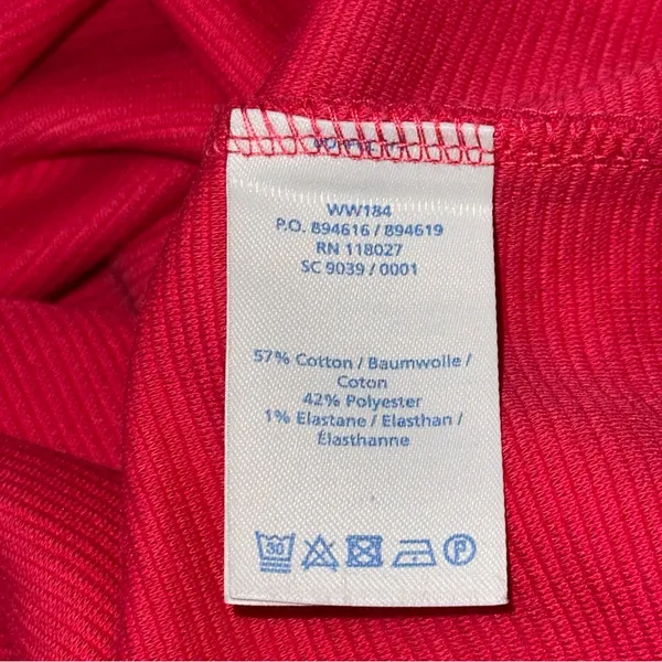 Boden Womens Size 4 Strawberry Red Pink Ribbed Cotton Knit Pocketed Sheath Dress - Image 5