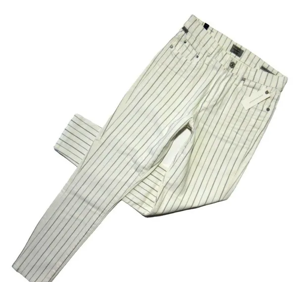 NWT Citizens of Humanity Rocket Crop in Cream Stripe High Rise Skinny Jeans 25 - Image 2