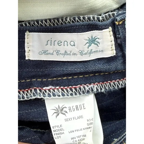 Agave Nectar Sirena Striped Flare Jeans Womens Size 27 Low Rise Denim Y2K USA - Image 15