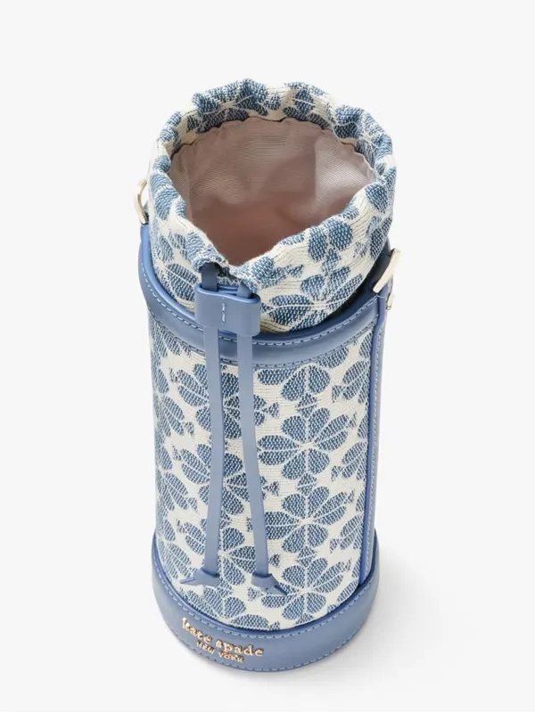Kate Spade Spade Flower Jacquard Water Bottle Crossbody Holder Light Blue - Image 6