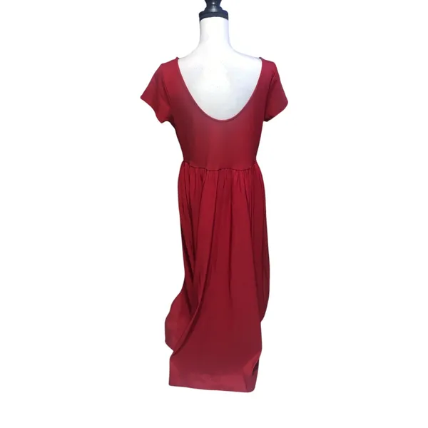 A New Day Women's Backless Knit Maxi Dress Short Sleeve Pockets - Image 5