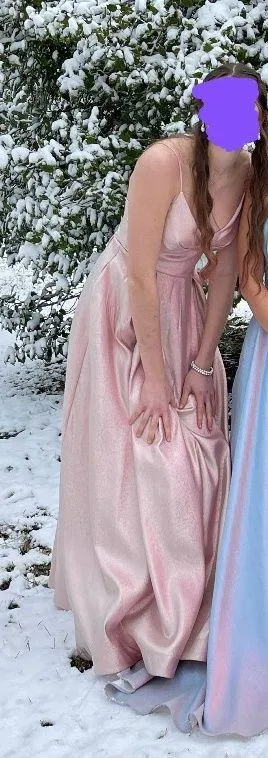 B. Smart Pink Sparkly Prom Dress - Image 2