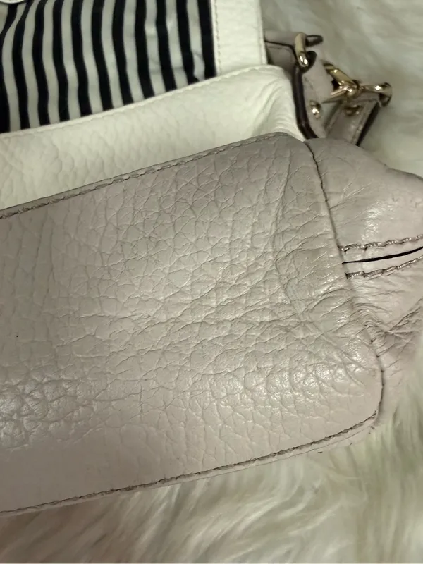 Kate Spade Southport Avenue Maria Crossbody Leather Bag Ivory Taupe - Image 7