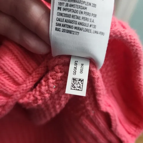 American‎ Eagle Womens Waffle Knit Henley Top Size M Pink Coral Button Front - Image 10