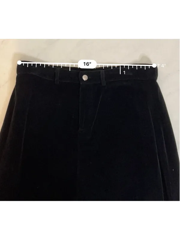 WhimsyGoth Black Velvet Maxi Skirt with Floral Embroidery, Size L - Image 6