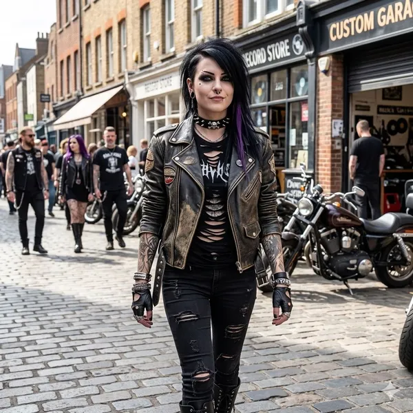 Source Unknown Black Faux Leather Skull Spiked Choker Collar Necklace Gothic Punk Biker 20 In - Image 11