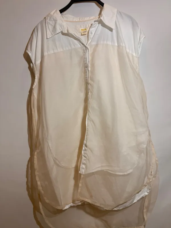 Maeve Anthropologie Bennet White Sleeveless Buttondown Muscle Tank Top M - Image 9