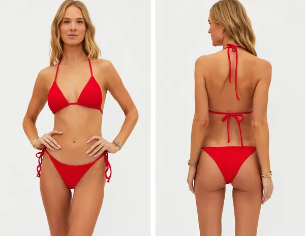 NEW Beach Riot 2 PC Bikini set Sz L/XL 8 10 12 Core Collection Winona Red rib - Image 2