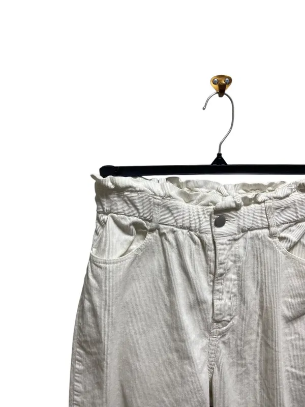 Zara Barrel Leg Corduroy Pants White Size 4 Neutral Minimalist Classic Coastal - Image 7