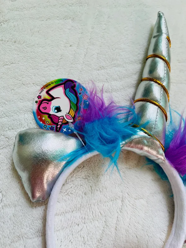 purple blue silver unicorn headband - Image 2