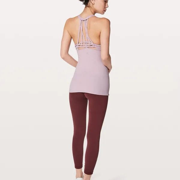 Lululemon Slide With Me Tank Light Support Porcelain Pink Size 4 - Image 2