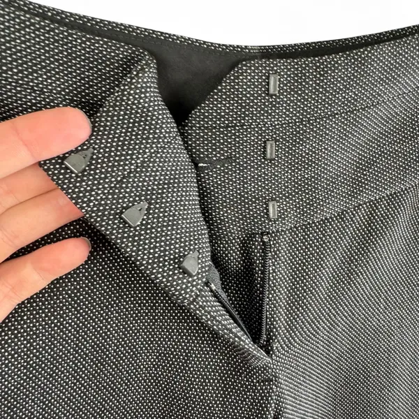 Express Editor Pants Womens 2 Black White Micro Dot Flare Leg Dress Trousers‎ - Image 5