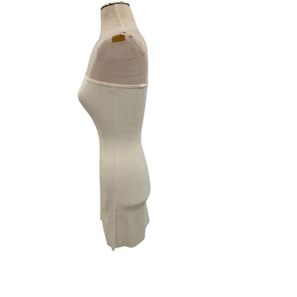 Lululemon Ribbed Asymmetrical One Shoulder Knit Mini Dress Ivory Size‎ XXS - Image 7