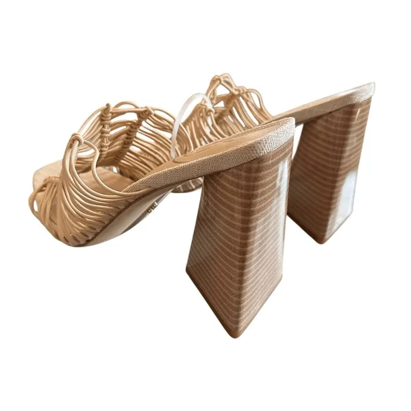 NWT Sam Edelman Laurette‎ Almond Lattice Square Toe Block Heel Sandals - Image 8