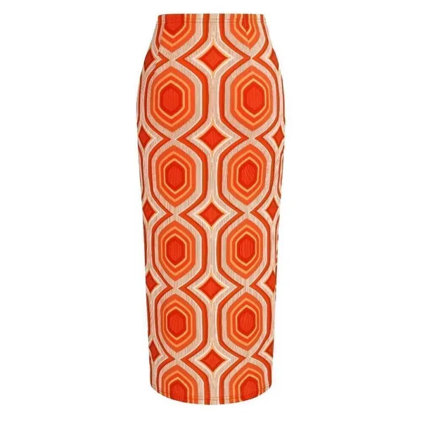 Nordstrom NWT Cider Mid Rise Geometric Twist Split Maxi Skirt Large - Image 4