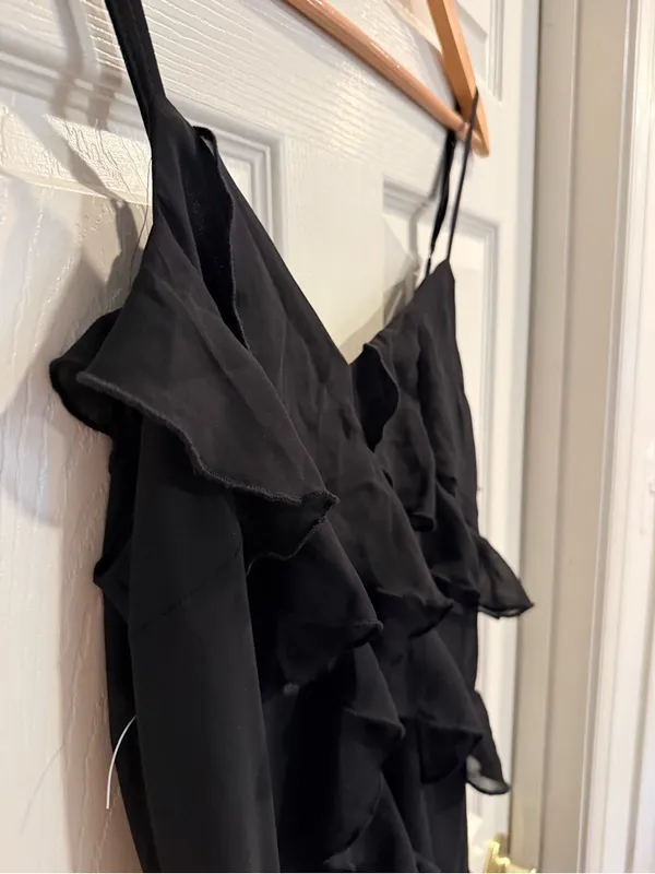 Petal & Pup Black Ruffle Maxi Dress - Image 3