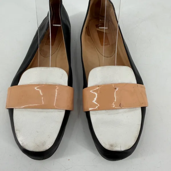 Reed Krakoff Loafers Women Size‎ 6 Black White Tan Leather Colorblock Minimal - Image 3