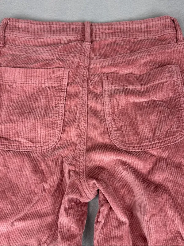 American Eagle Pink Corduroy Cargo Pants Womens 0 Super High Rise Baggy Wide Leg - Image 5