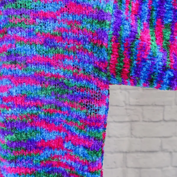 Vintage 80s Colorful Rainbow Knit Sweater - Image 5