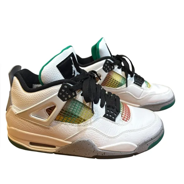 Air Jordan 4 Retro Rasta AQ9129 100 Womens Size 10 White Lucid Green Black - Image 10