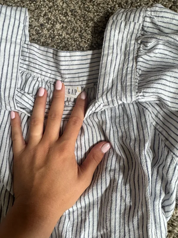 Gap Blue & White Striped Square Neck Blouse - Image 3