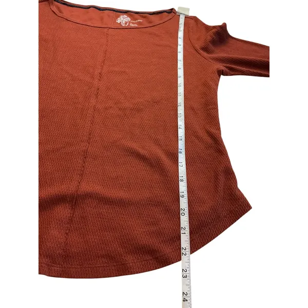 Pilcro Rust Orange Waffle Knit Crochet Bell Sleeve Top Womens Medium‎ M P-13 - Image 6