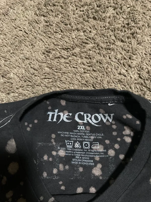The Crow Believe In Angels Black Bleach Tee 2XL - Image 4