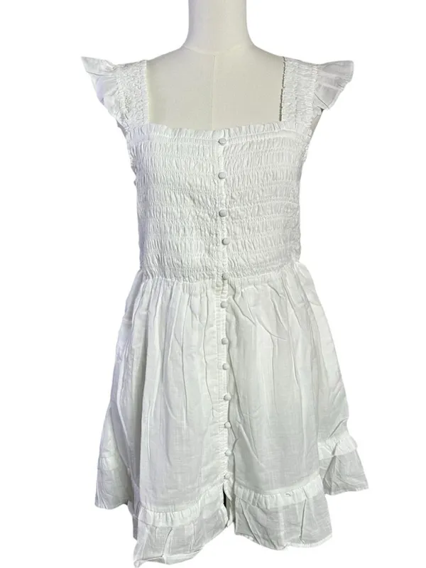 Anthropologie Peregrine Dainty Cottage Square Neck Mini Dress White Medium NWT - Image 5