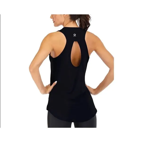 NWT Womens Ictive Black Racerback Fitness Running Dri Fit Tank Top - Sz M - Image 2