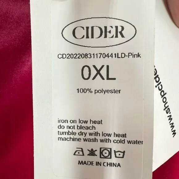Cider Fuscia Pink Midi Dress Velvet Square Neck Rouched‎ Side Slit Formal NWT - Image 2