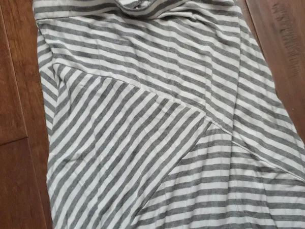 Striped Maxi Dress in Light Gray and White - Image 3