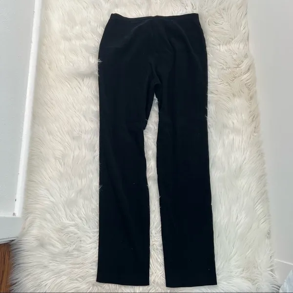 Vintage Express Blues Women's Sz 9/10 Straight Leg Pant Black Faux Suede Stretch - Image 7