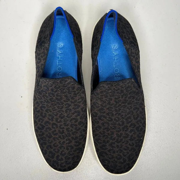Rothy's Original Leopard Slip On Sneakers Size 9.5 - Image 4