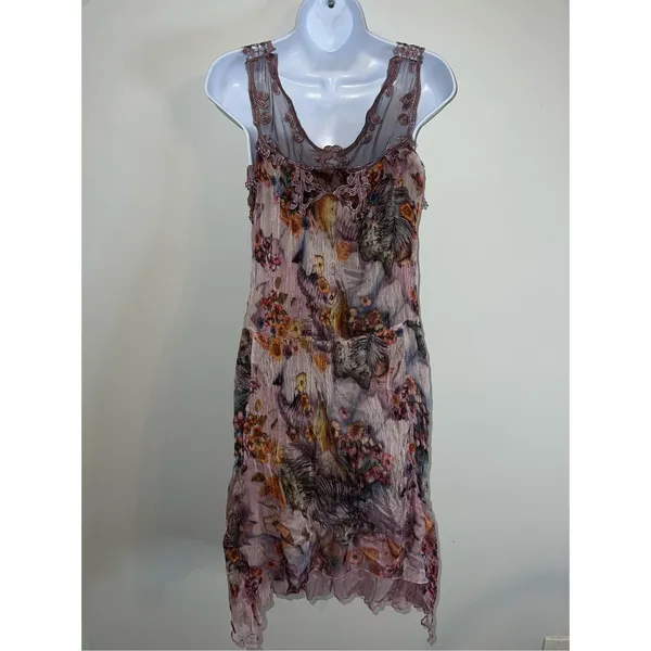 Vintage Silk Butterfly Fairy Princess Floral Top/Mini Dress - Image 8
