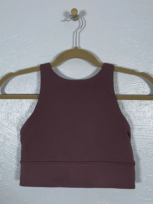 Lululemon Women 6 Mauve Pink Energy Bra High Neck Long Line Athleisure Workout - Image 2