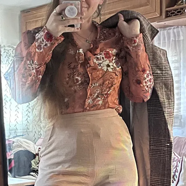 Nasty Gal floral tie blouse - Image 5