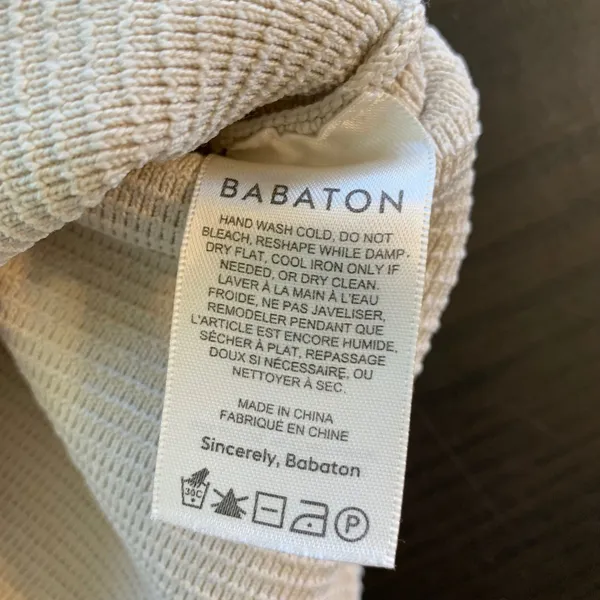 BABATON Beige Ribbed Knit Tube‎ Top Bandeau M Neutral Basic Capule Layering - Image 5
