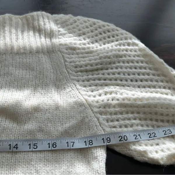 LoveShackFancy Rosie Sweater Sz S Baby Alpaca Merino wool Cream - Image 11